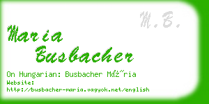 maria busbacher business card